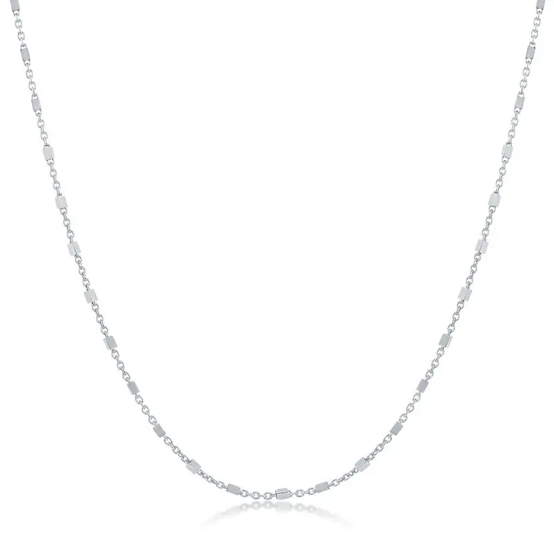 Sterling Silver Square Beads Chain