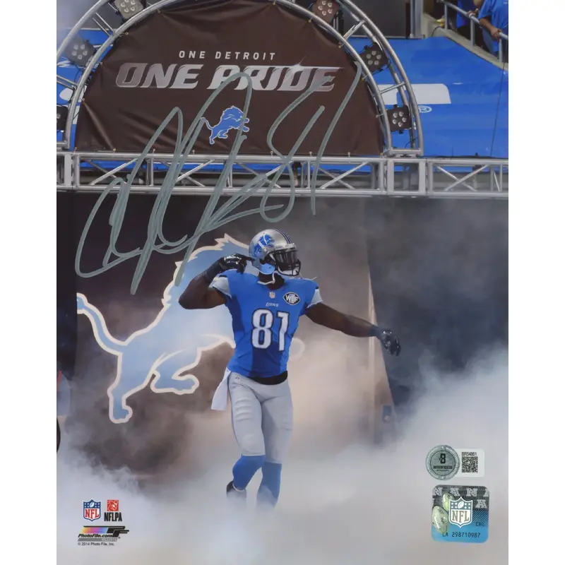 Lions Calvin Johnson Authentic Signed 8x10 Photo Autographed BAS #BR54861