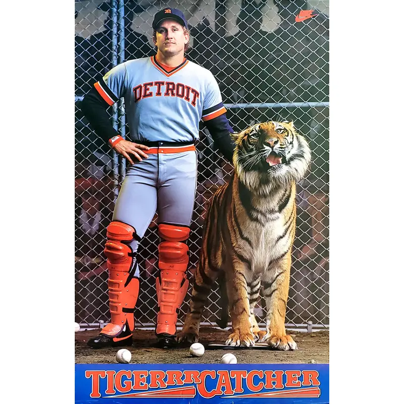 Lance Parrish "Tiger Catcher" (1983) Detroit Tigers Vintage Wall Poster - Nike Inc.