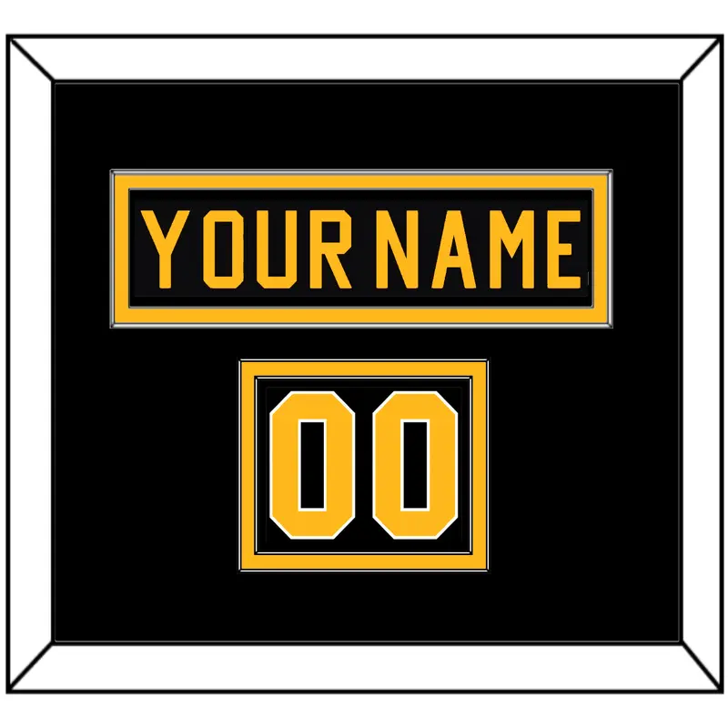 Pittsburgh Nameplate & Number (Shoulder) - Road Black (1981-1984) - Double Mat 2