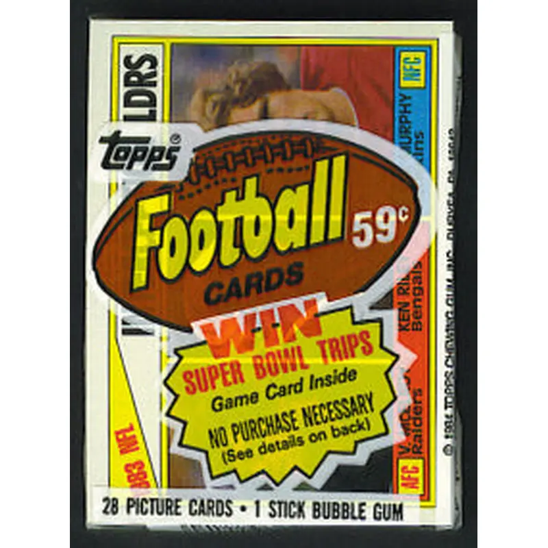 1984 Topps Football Unopened Cello Pack