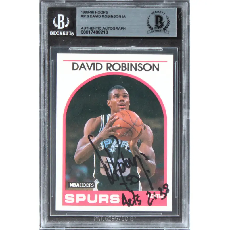 Spurs David Robinson Authentic Signed 1999 Hoops #310 Card BAS Slabbed