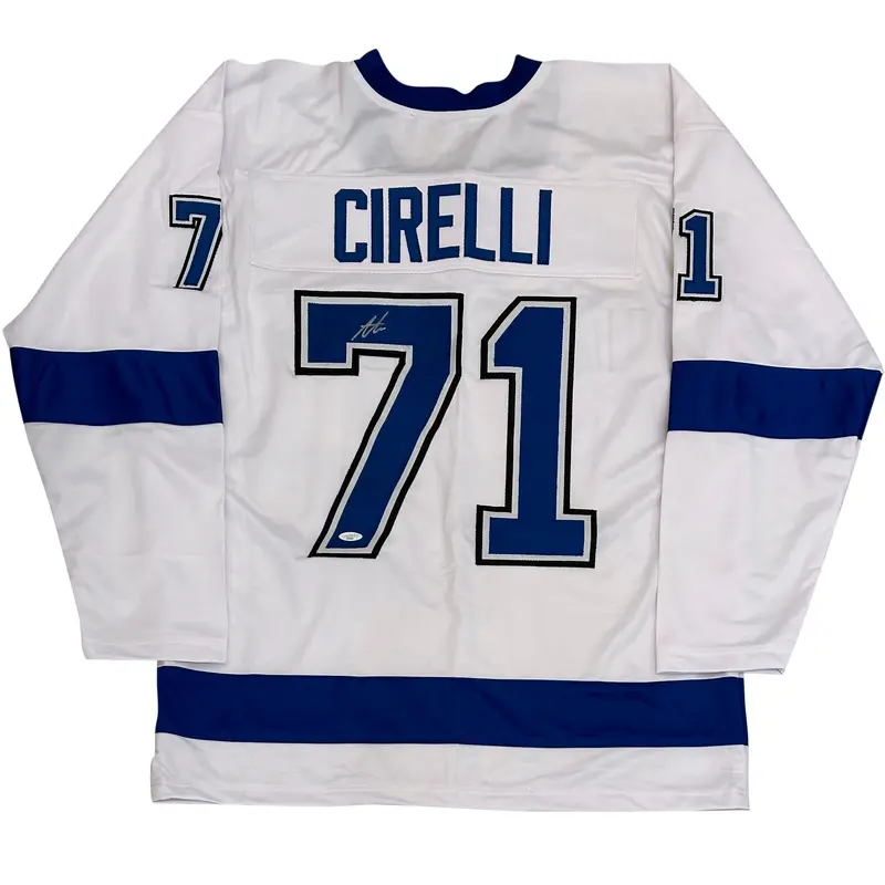 Anthony Cirelli Autographed Tampa Bay (White #71) Custom Hockey Jersey - JSA