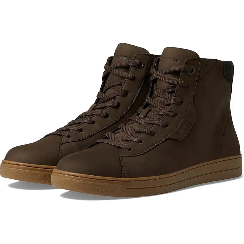 MICHAEL KORS MENS BOOTS BROWN KEATING HIGH TOP, 42F2KEFS5E BROWN