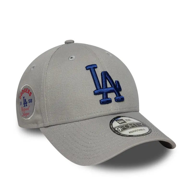 New Era - 9FORTY - MLB Side Patch - Los Angeles Dodgers - Grey