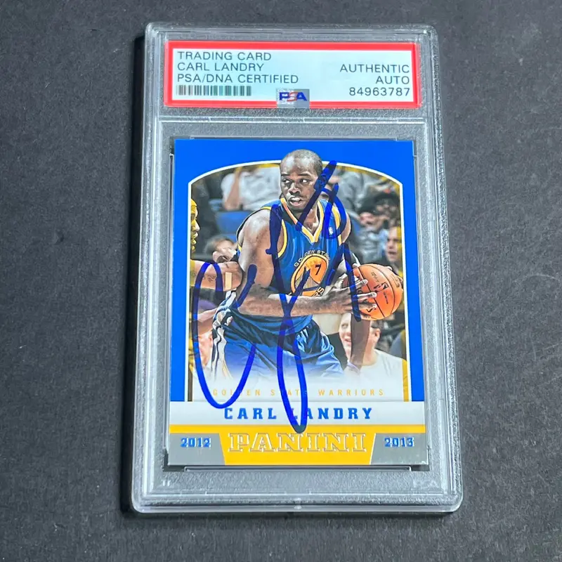 2012-13 Panini Basketball #26 Carl Landry Signed Card AUTO PSA/DNA Slabbed Warriors