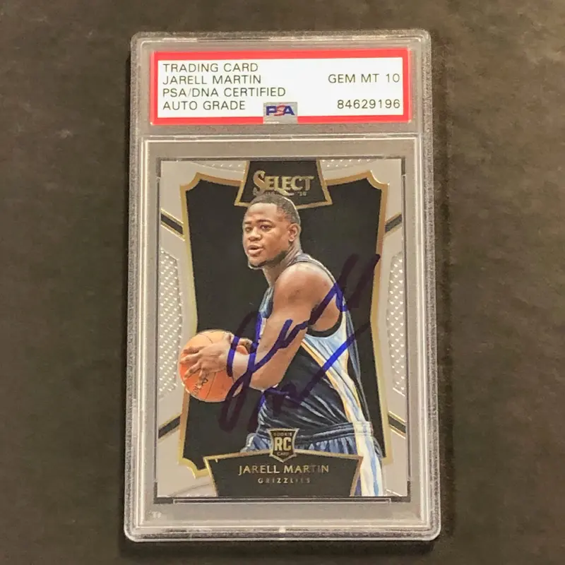 2015-16 Panini Select #15 Jarell Martin Signed Card AUTO 10 PSA Slabbed RC Grizzlies