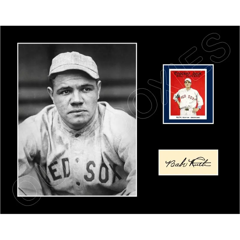 Babe Ruth 1915 Cracker Jack Card Matted Photo Display 11X14 - Boston Red Sox - 1604