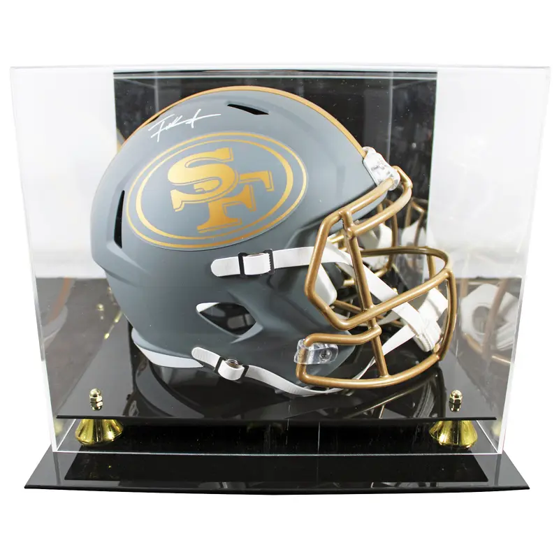 49ers Frank Gore Signed Slate Full Size Speed Rep Helmet W/ Case BAS Witnessed