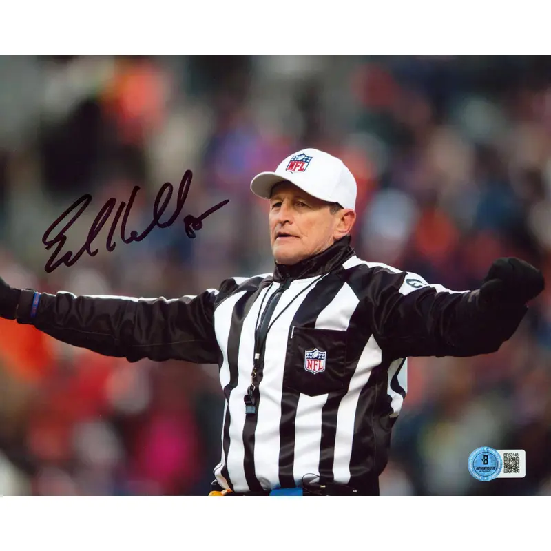 Ed Hochuli Authentic Signed 8x10 Horizontal Photo Autographed BAS 2