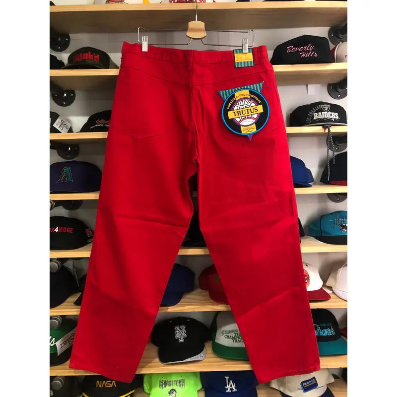 Deadstock Vintage Trutus Jeans Red Denim Jeans Size 38x32