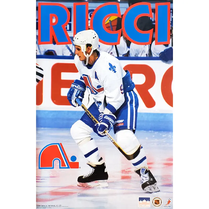 Mike Ricci "Superstar" Quebec Nordiques NHL Action Poster - Starline 1994