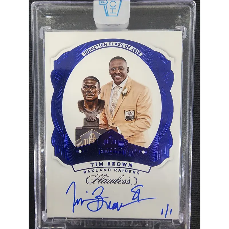 Tim Brown 2018 Panini Flawless 1/1 Honors Buyback Auto