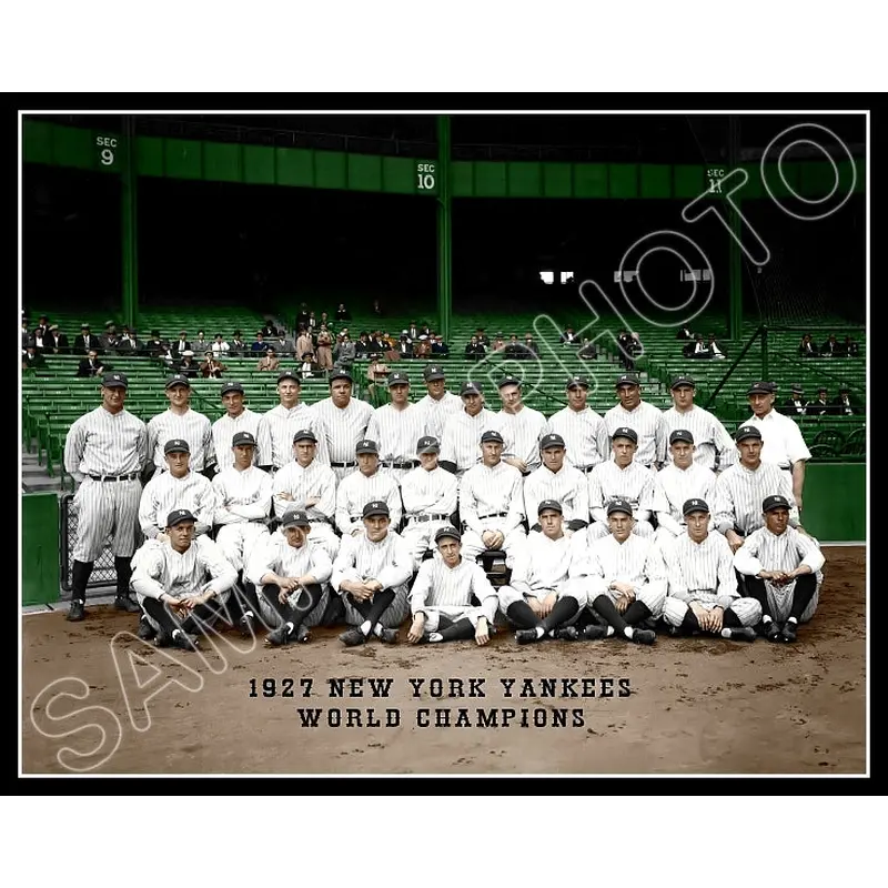 1927 New York Yankees Colorized 11X14 Photo - Gehrig Ruth Lazzeri - 2161