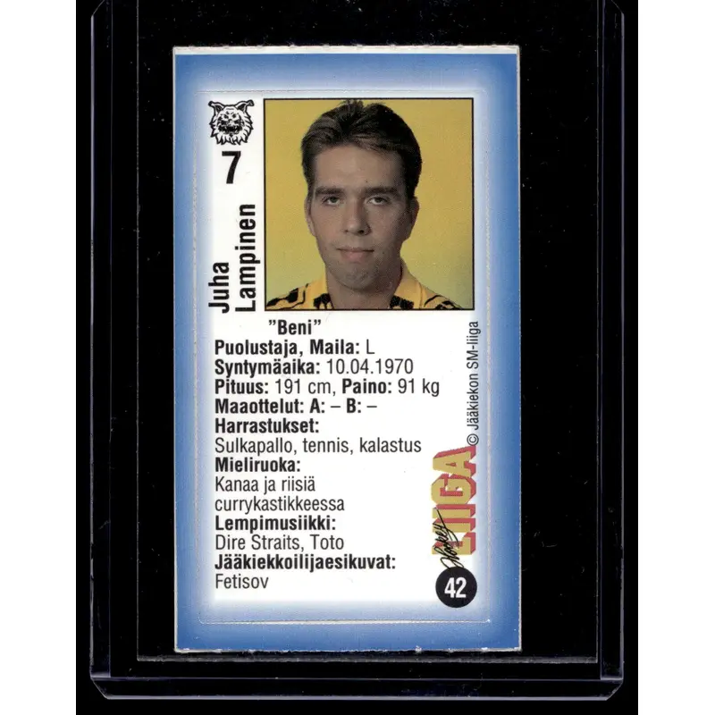 1992-93 JyvsHyv HockeyLiiga - Juha Lampinen #42