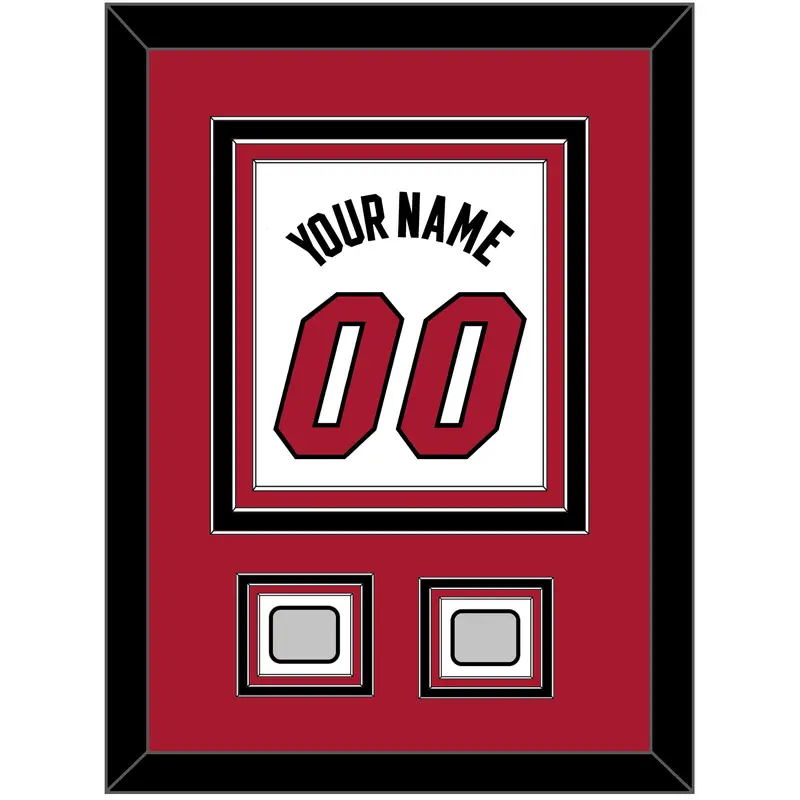 Miami Name & Number With 2 Finals Patches - Home White (1999-2008) - Triple Mat 2