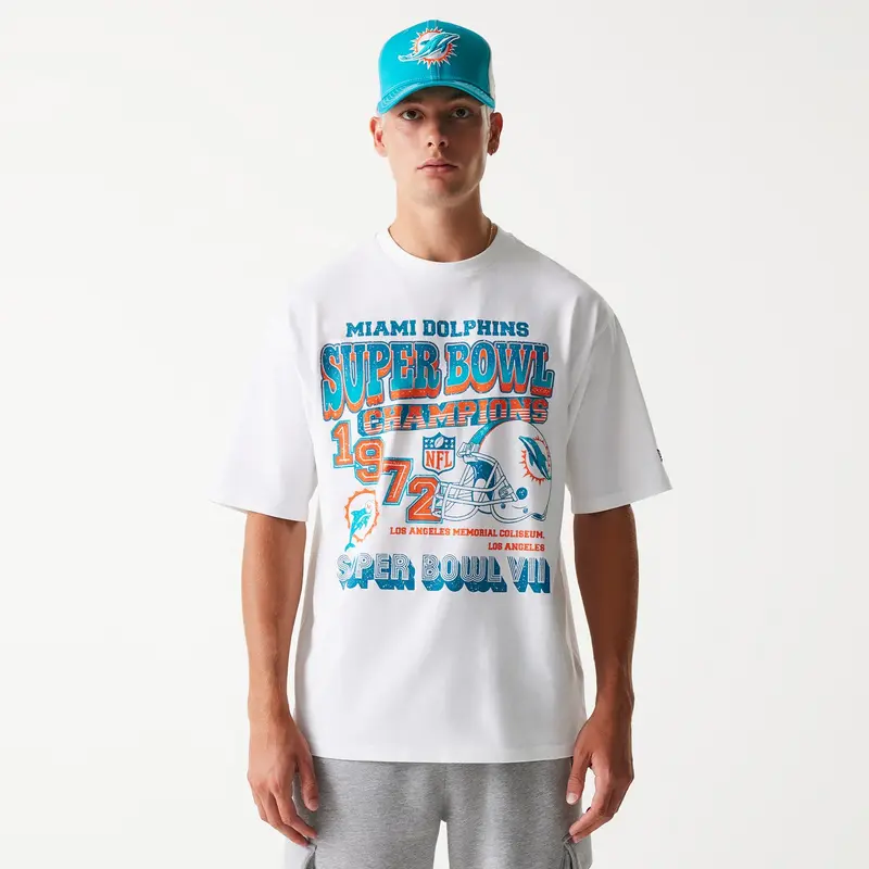 New Era - NFL SUPER BOWL - Oversize Tee - Miami Dolphins - White