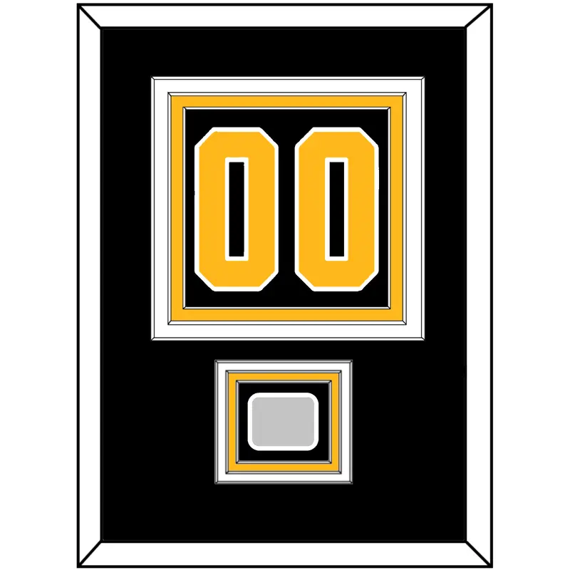 Pittsburgh Number (Back) & Stanley Cup Champions Patch - Road Black (1988-1992) - Triple Mat 2