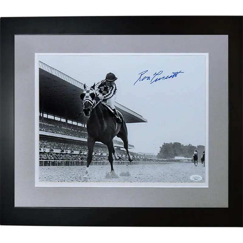 Ron Turcotte Autographed Secretariat (Looking Back) Deluxe Framed 11x14 Photo - JSA