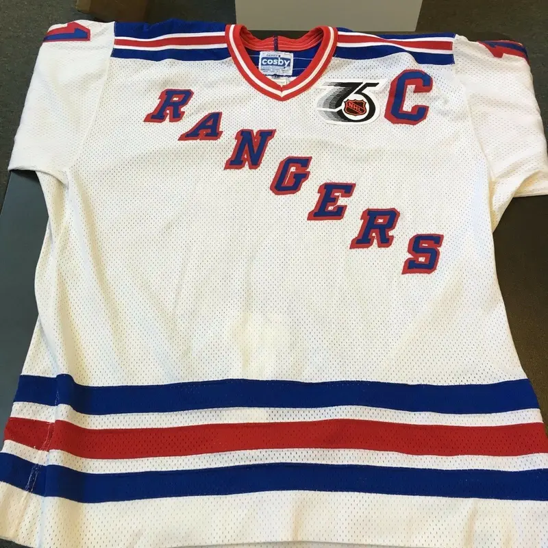 1991-92 Mark Messier Authentic CCM Cosby New York Rangers Game Model Jersey