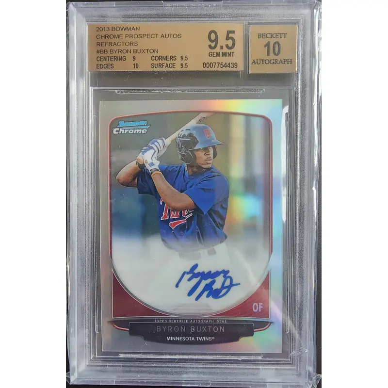 Byron Buxton 2013 Bowman Chrome Autograph Refractor 184/500 BGS 9.5 Gem Mint 10 Auto