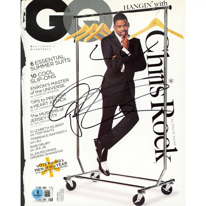 Chris Rock "Luv" Authentic Signed June 2002 GQ Magazine Cover BAS #BS20660
