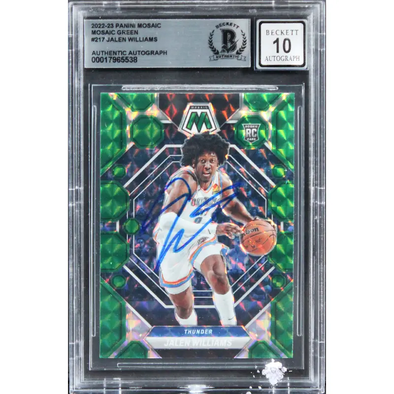 Jalen Williams Signed 2022 Panini Prizm MG #217 Rookie Card Auto 10! BAS Slabbed