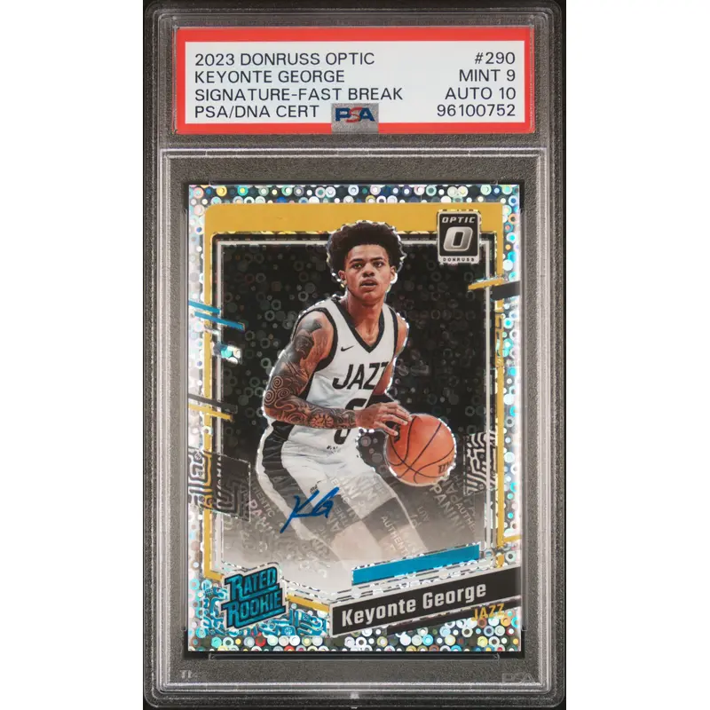 Keyonte George 2023 Donruss Optic Fast Break Auto PSA 9 Auto 10