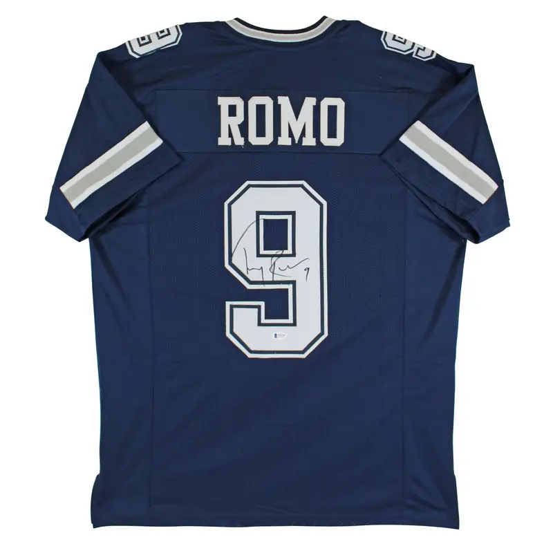 Tony Romo Authentic Signed Navy Blue Pro Style Jersey Autographed BAS Witnessed