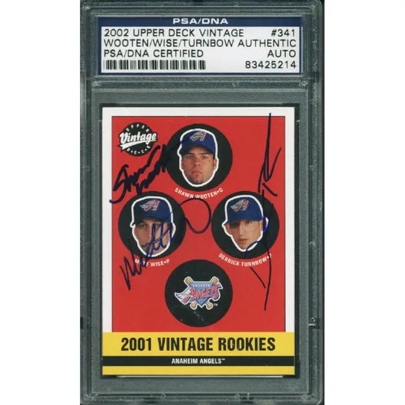 Wooten Wise & Turnbow Authentic Signed Card 2002 Ud Vintage #341 PSA/DNA Slabbed
