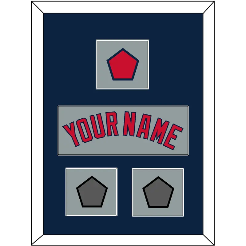 Boston Name, Logo Patch & Two World Series Champions Patches - Road Gray - Single Mat 3