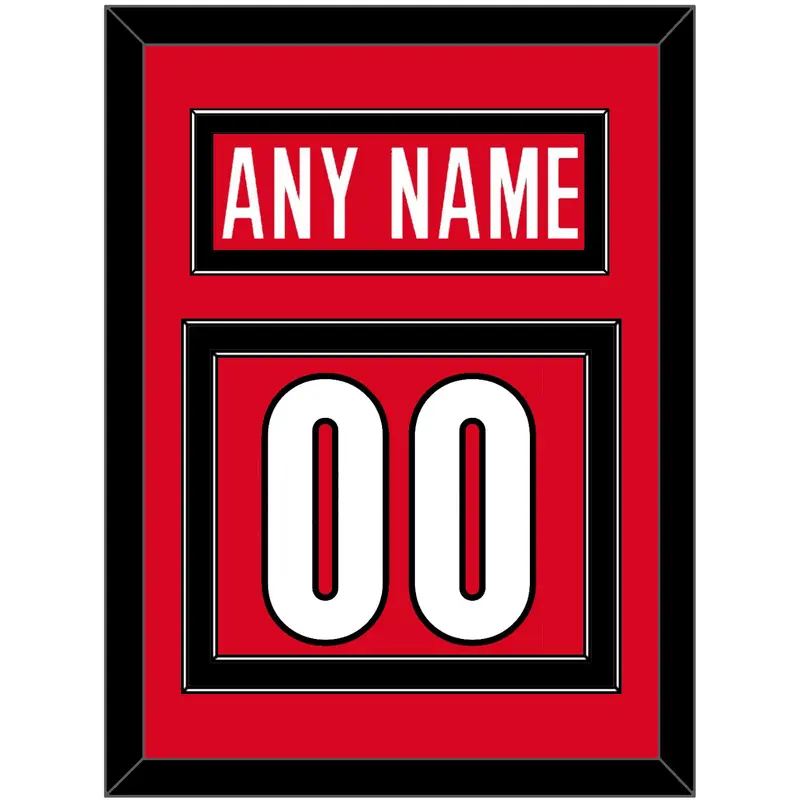 Canada Men's Hockey Nameplate & Number (Back) - 2006 Olympics Road Red - Double Mat 2