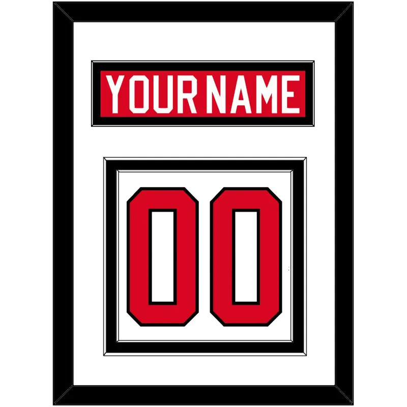 Canada Men's Hockey Nameplate & Number (Back) - 2010 Olympics Home White - Double Mat 1