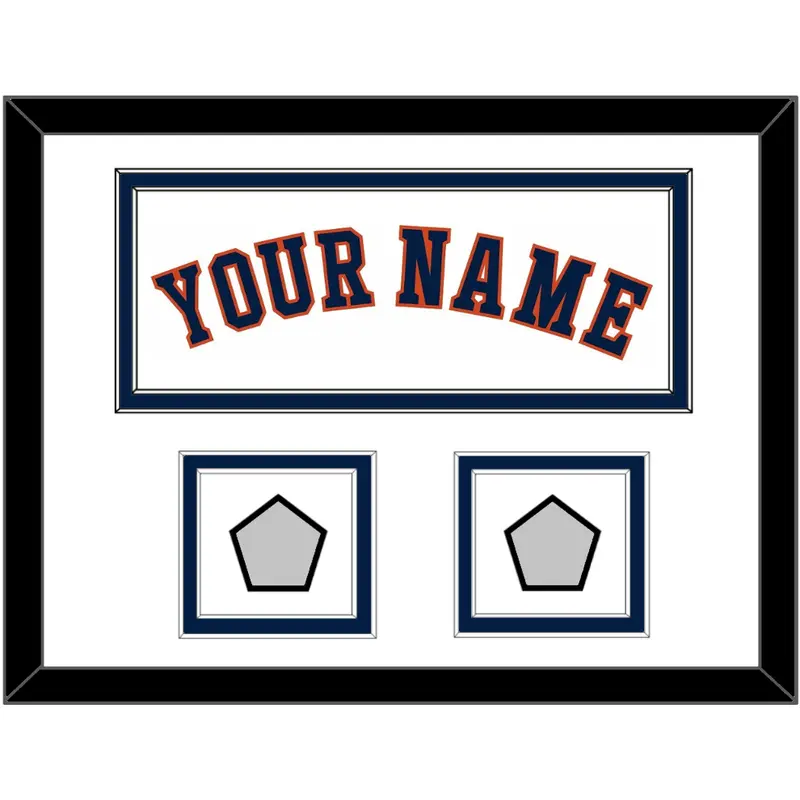 Houston Name & 2 World Series Champions Patches - Home White - Double Mat 1