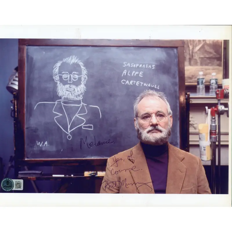 Bill Murray Royal Tenenbaums "Yes Of Course" Signed 8.5x11 Photo BAS #AE13570