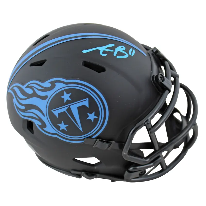 Titans A.J. Brown Authentic Signed Eclipse Speed Mini Helmet BAS Witnessed