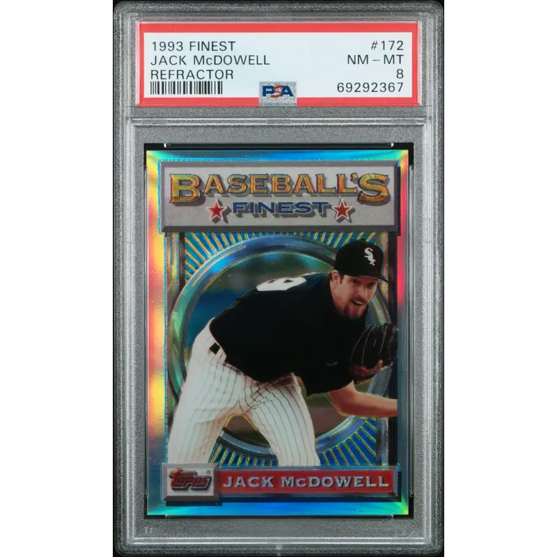 Jack McDowell 1993 Topps Finest Refractor #172 PSA 8 Nm-Mint