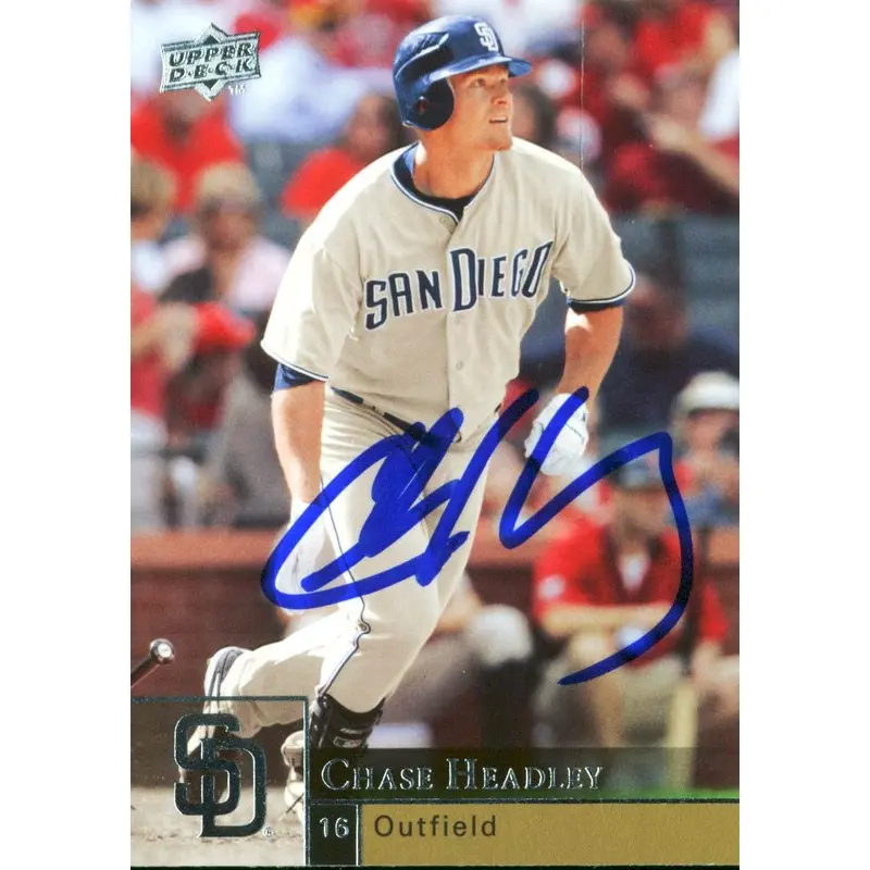 Padres Chase Headley Authentic Signed Card 2009 Upper Deck #316 w/ COA