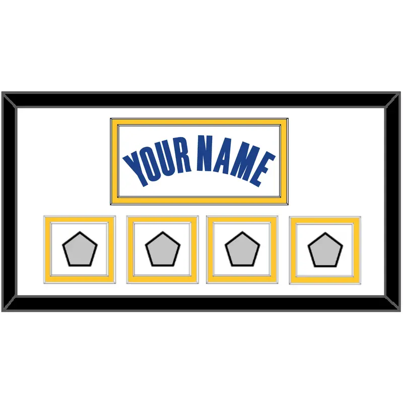 Golden State Name & 4 Champions Patches - White Association - Double Mat 1
