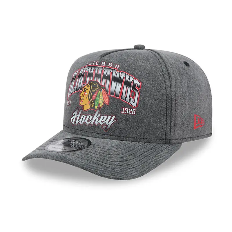 New Era - 9FORTY A-Frame Washed Cap - Chicago Blackhawks - Black