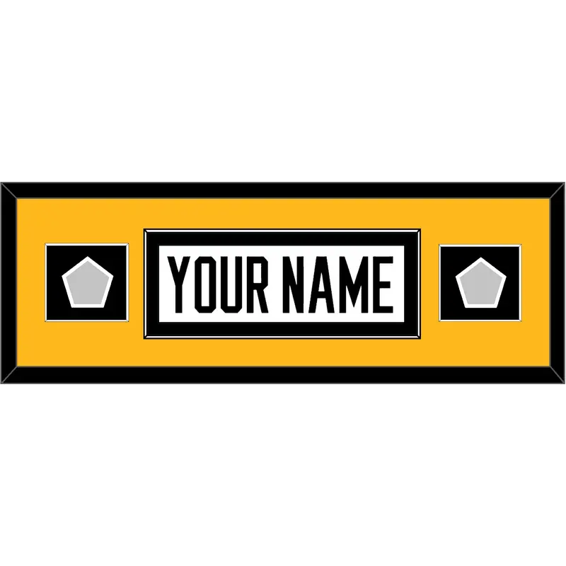 Pittsburgh Nameplate & 2 Stanley Cup Champions Patches - Road White - Single Mat 5