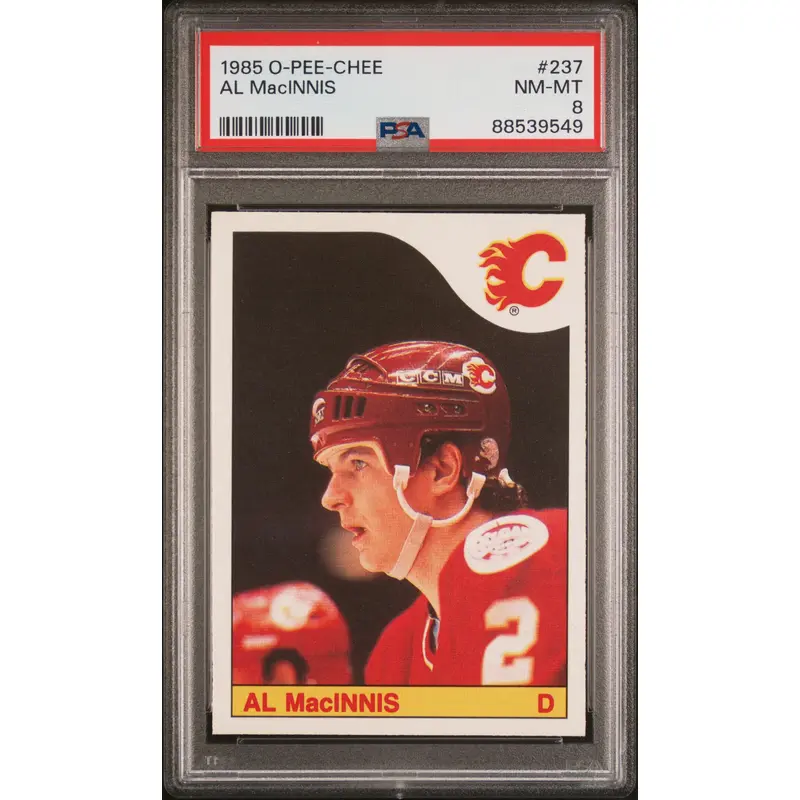 Al MacInnis 1985 O-Pee-Chee #237 PSA 8 Nm-Mint