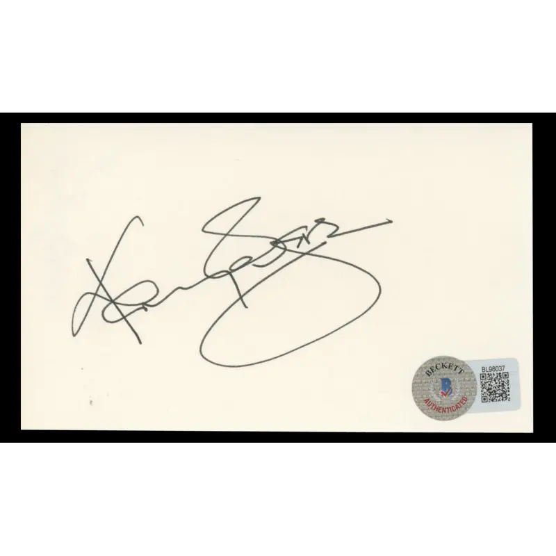 Kenny Rogers Authentic Signed 3x5 Index Card Autographed BAS #BL98037