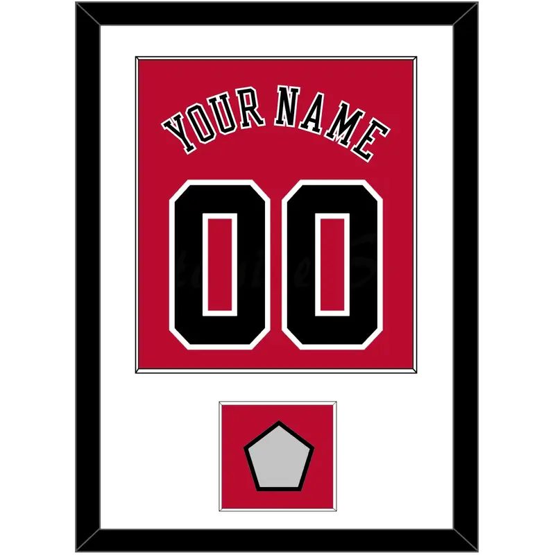 Chicago Name & Number With Finals Patch - Road Red (1986-2017) - Single Mat 1