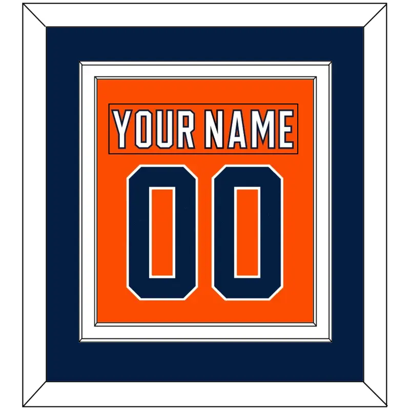 Edmonton Nameplate & Number (Back) Combined - Home Orange (2017-2022) - Double Mat 3