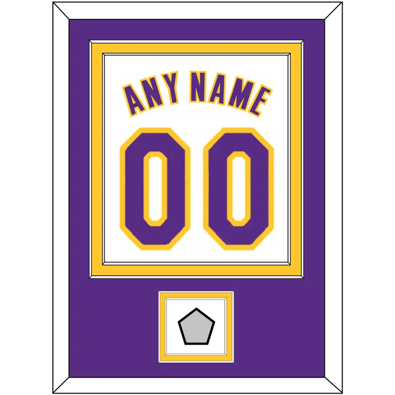 Los Angeles Name & Number With Trophy Patch - Alternate White (2002-2018) - Double Mat 3