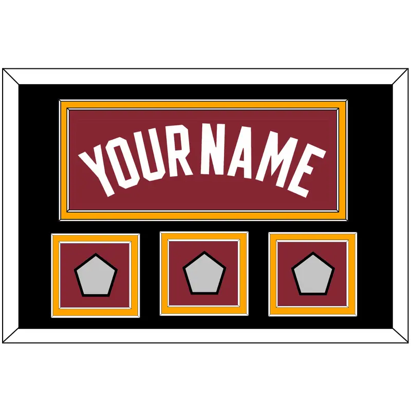 Miami Name & 3 Finals Patches - Alternate Red (2009-2017) - Double Mat 2