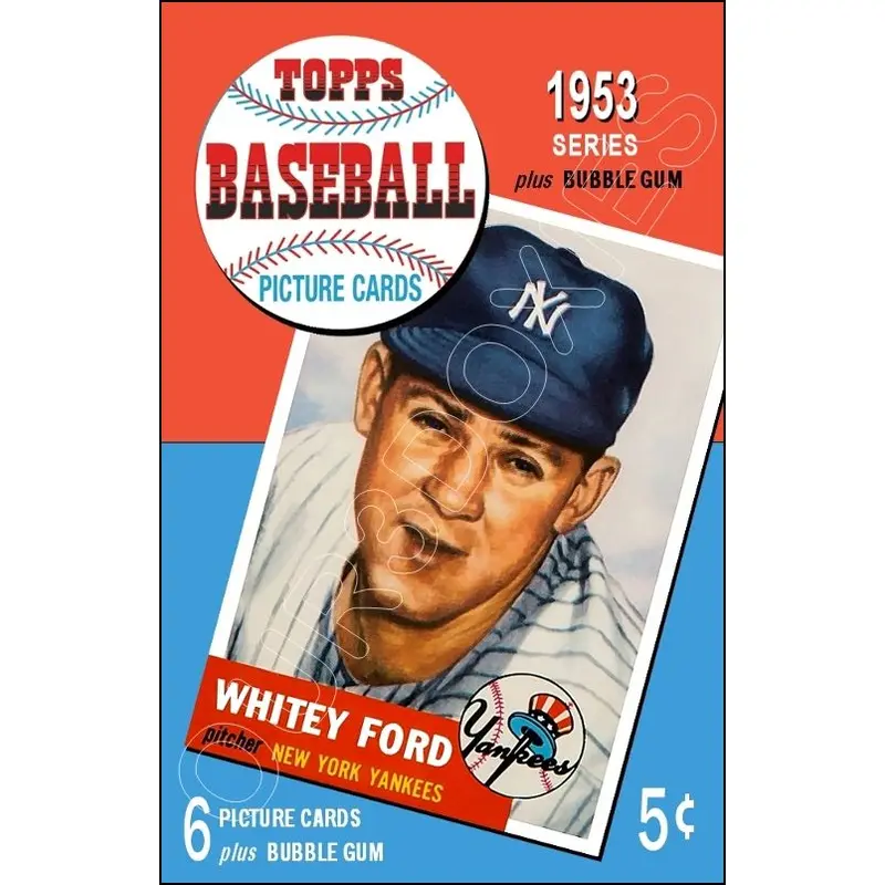 Whitey Ford 1953 Topps Baseball Cards Store Counter Standup Sign - Yankees - 1510