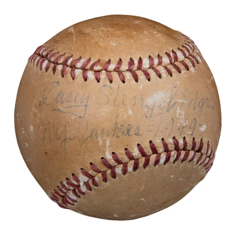 Casey Stengel Single Signed Baseball Inscribed Manager 1949 NY Yankees JSA COA