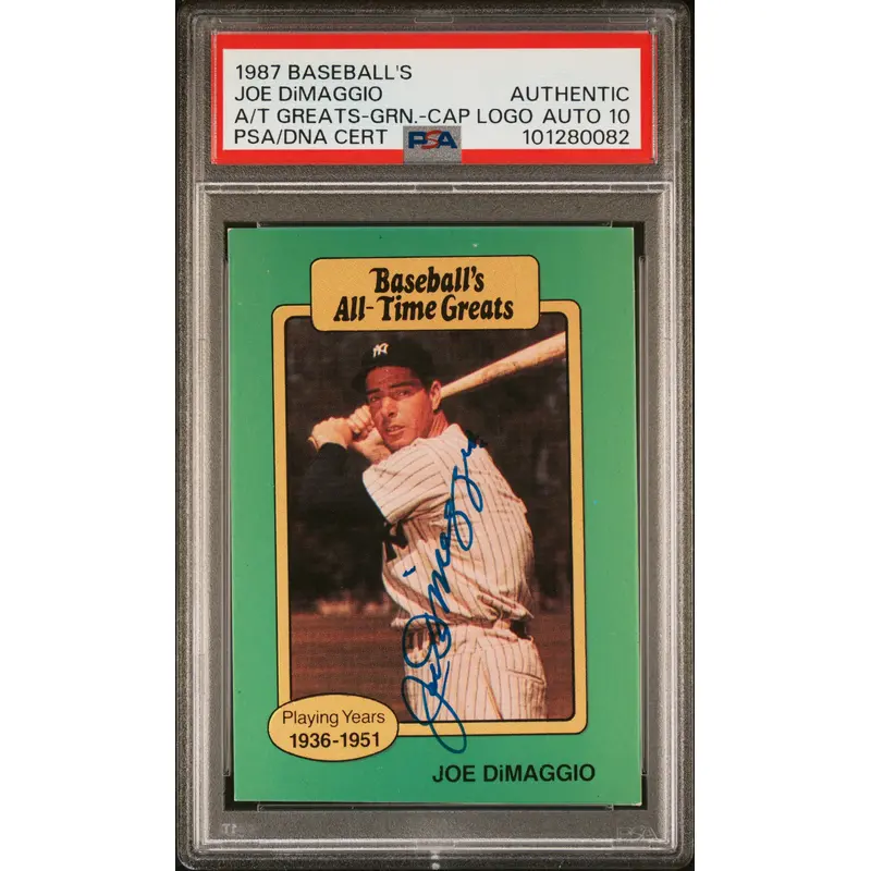 Joe DiMaggio 1987 All-Time Greats Autograph PSA Auth Auto 10